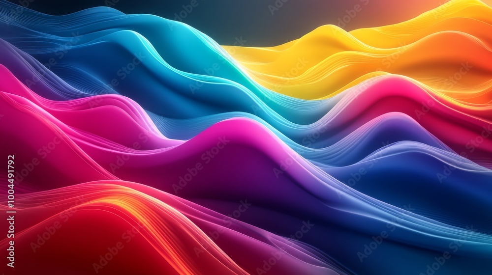 Sticker 4k resolution graphic. vivid and vibrant rainbow color abstract visual graphic pattern.