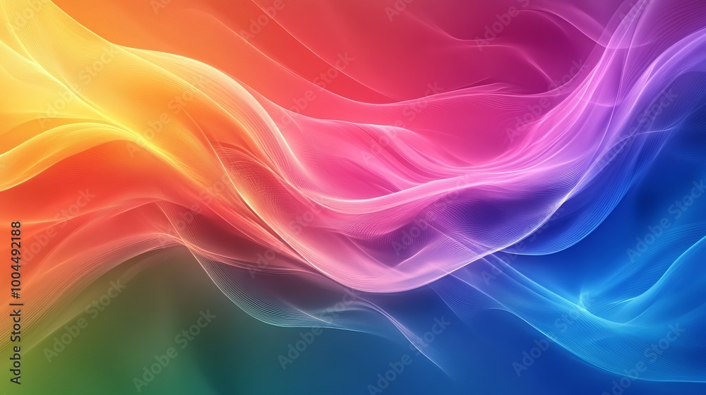 Sticker 4k resolution graphic. vivid and vibrant rainbow color abstract visual graphic pattern.