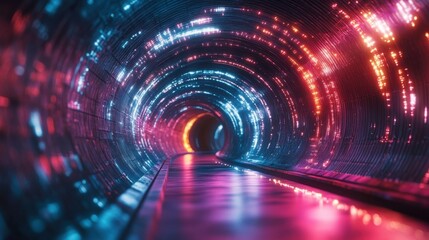 Obraz premium Abstract Colorful Tunnel Background Visual