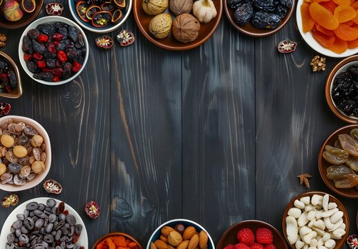 Sizdah Bedar Table Setting with Dried Fruits and Nuts