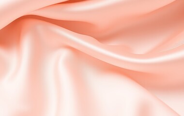Soft peach-colored satin fabric drapes elegantly.