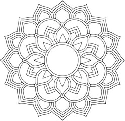 A simple mandala design silhouette vector style 