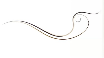 Minimalist black and beige curve on white background