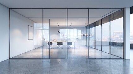 Fototapeta premium Modern Office Interior with Glass Walls