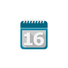 Calendars for all 31 days of a month. Calendar number 16 icon