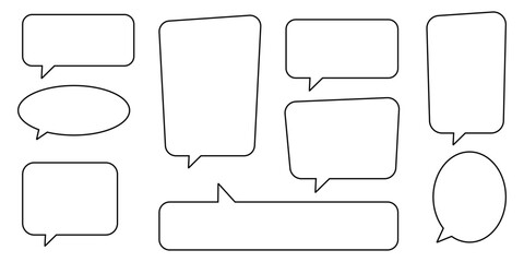 Obraz premium Collection of line speech bubble, speech balloon, chat bubble.
