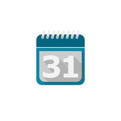 Calendars for all 31 days of a month. Calendar number 31 icon