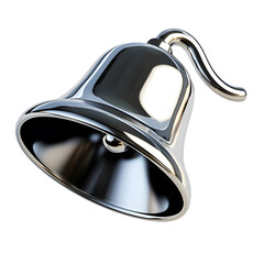 Chrome Bell.on transparent, white background, isolate PNG