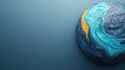 Abstract Planetary Design with Colorful Swirls
