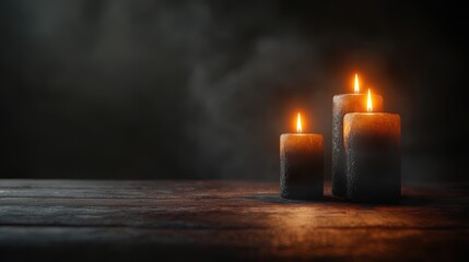 Spooky Candles on a Haunted Rustic Table