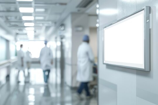 Sign mockup hospital architecture electronics.