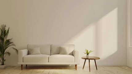 Minimalist Living Room with Sunlight