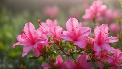 Obraz premium realistic illustration of a pink azalea flowers