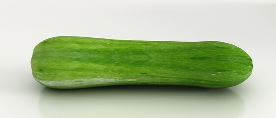 Fresh cucumber isolated on white background	
