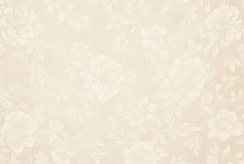 Vintage Beige Floral Damask Pattern Background