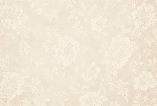 Fototapeta Vintage Beige Floral Damask Pattern Background