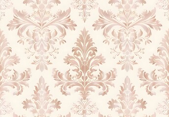 Elegant Damask Pattern With Floral & Baroque Motifs
