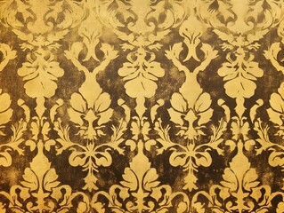 Fototapeta premium Vintage Gold Damask Pattern Background Texture