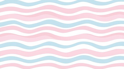 A soft, pastel wave pattern featuring pink and blue lines on a white background, creating a calming and playful aesthetic.