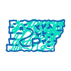 board with map doodle icon sketch vector. board with map sign. isolated symbol illustration