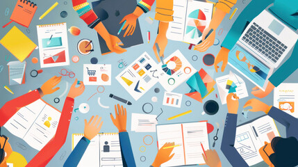 A marketing team brainstorming how to use personalization tools to enhance the e-commerce experience, offering individualized promotions and content.