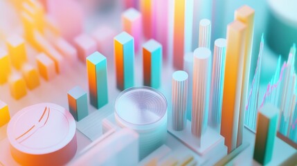 Obraz premium Abstract Cityscape of Geometric Shapes