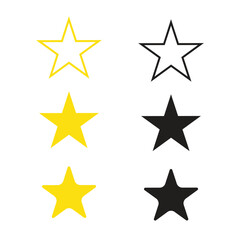 Obraz premium Star vector isolated icon. Stars vector icons. Stars collection. Golden Stars isolated on white background. Vector Star. Vector illustration