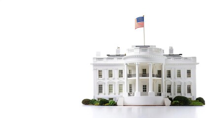 Obraz premium paper origami concept of United States White house in Washington DC. a simple starter craft for kids for weekend arts and crafts entertainment. Isolated on a white background with copy space