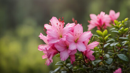 Fototapeta premium realistic illustration of a pink azalea flowers
