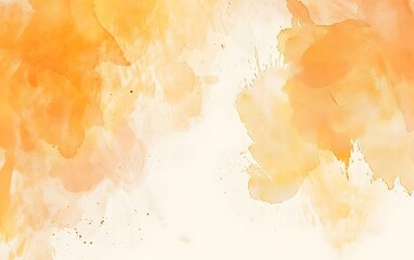 Abstract Watercolor Background with Yellow and Orange Splashes