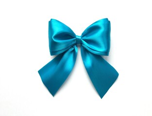 Naklejka premium Blue ribbon bow isolated on white background