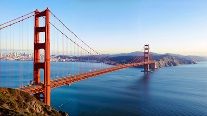 Obraz premium Golden Gate Bridge of San Francisco. Generative AI