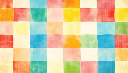 A bright and colorful illustration of a checkered pattern