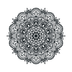 Mandala design, Floral circular mandala design, black and white background with mandala design