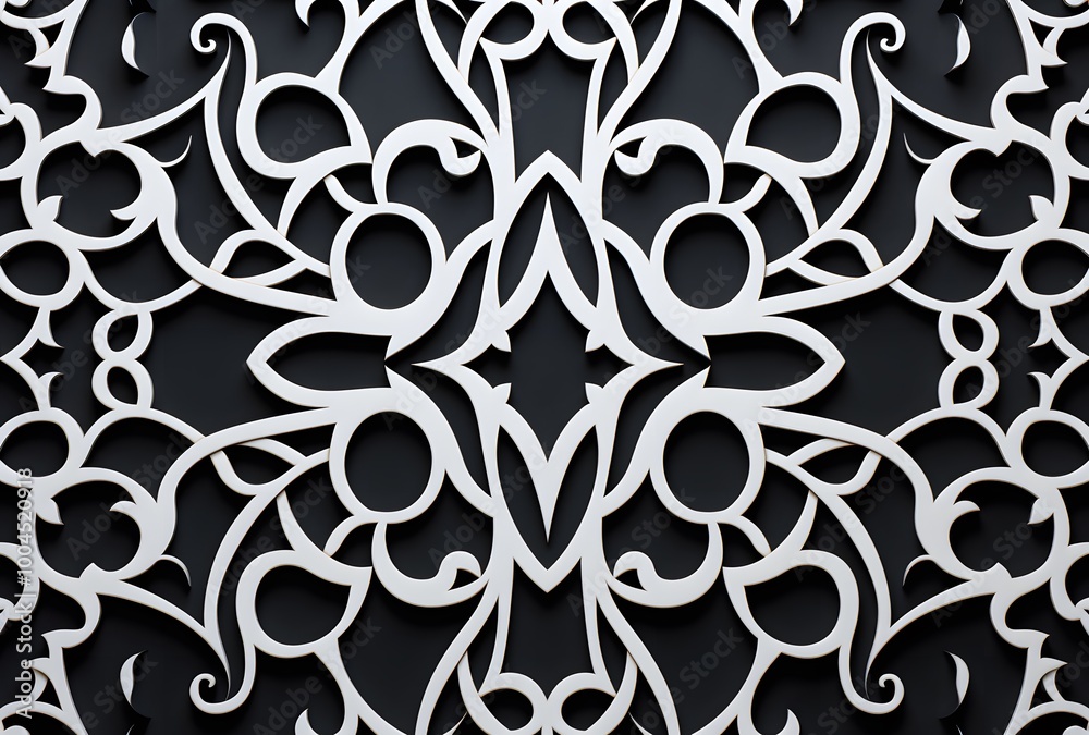 Canvas Prints Intricate Arabesque Pattern Paper Cutout