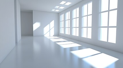 Bright and Spacious Empty Room with Concrete Floors