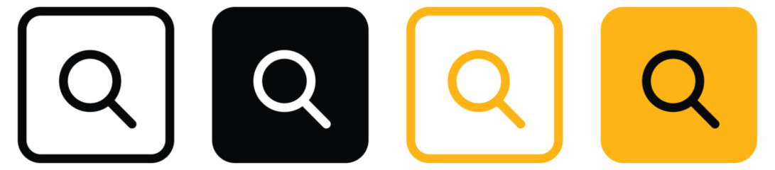 search icon button - magnifying glass loupe sign symbol, magnifier icon.