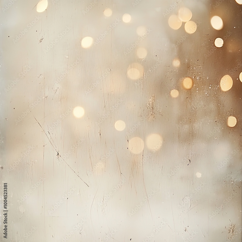 Sticker soft muted beige background with delicate light bokeh for elegant design.