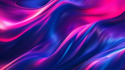 Fototapeta premium Abstract vibrant pink and blue flowing waves