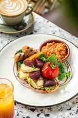 English Breakfast. Full English breakfast brunch. 