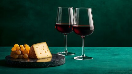 Elegant Kitchen Counter with Marble Surface and Wine