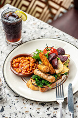 English Breakfast. Full English breakfast brunch. 