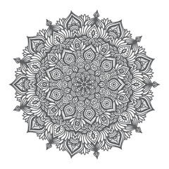 Mandala design, Floral circular mandala design, black and white background with mandala design
