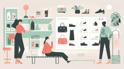A personalized shopping experience on an e-commerce platform where customers see tailored product suggestions, discounts, and curated collections.