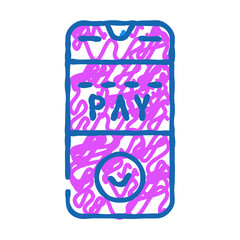 payment phone application doodle icon sketch vector. payment phone application sign. isolated symbol illustration
