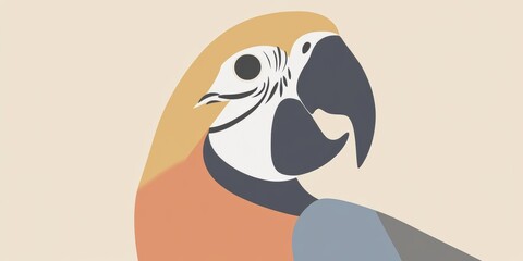 Obraz premium Stylized Portrait of a Colorful Parrot
