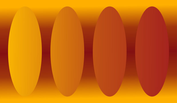 Abstract background with yellow and red gradient, ellipsoidal shapes and copy space.