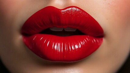 Obraz premium beautiful red lips, makeup
