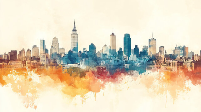 Paran, Argentina, color pen pencil hand-drawn effect drawing illustration for travel poster, card, wallpaper, backdrop or banner. Modern, clear, artistic and simple