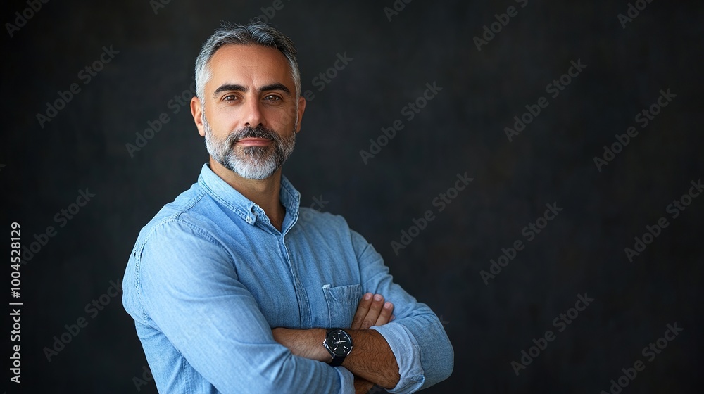 Poster Professional Man with Beard in Studio Setting